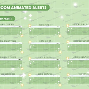 Twitch Animated Alerts - Lofi GamePlay - Stream Alerts - Animated Alerts - Retro Alerts - Cute Alerts - Twitch Alerts - Green