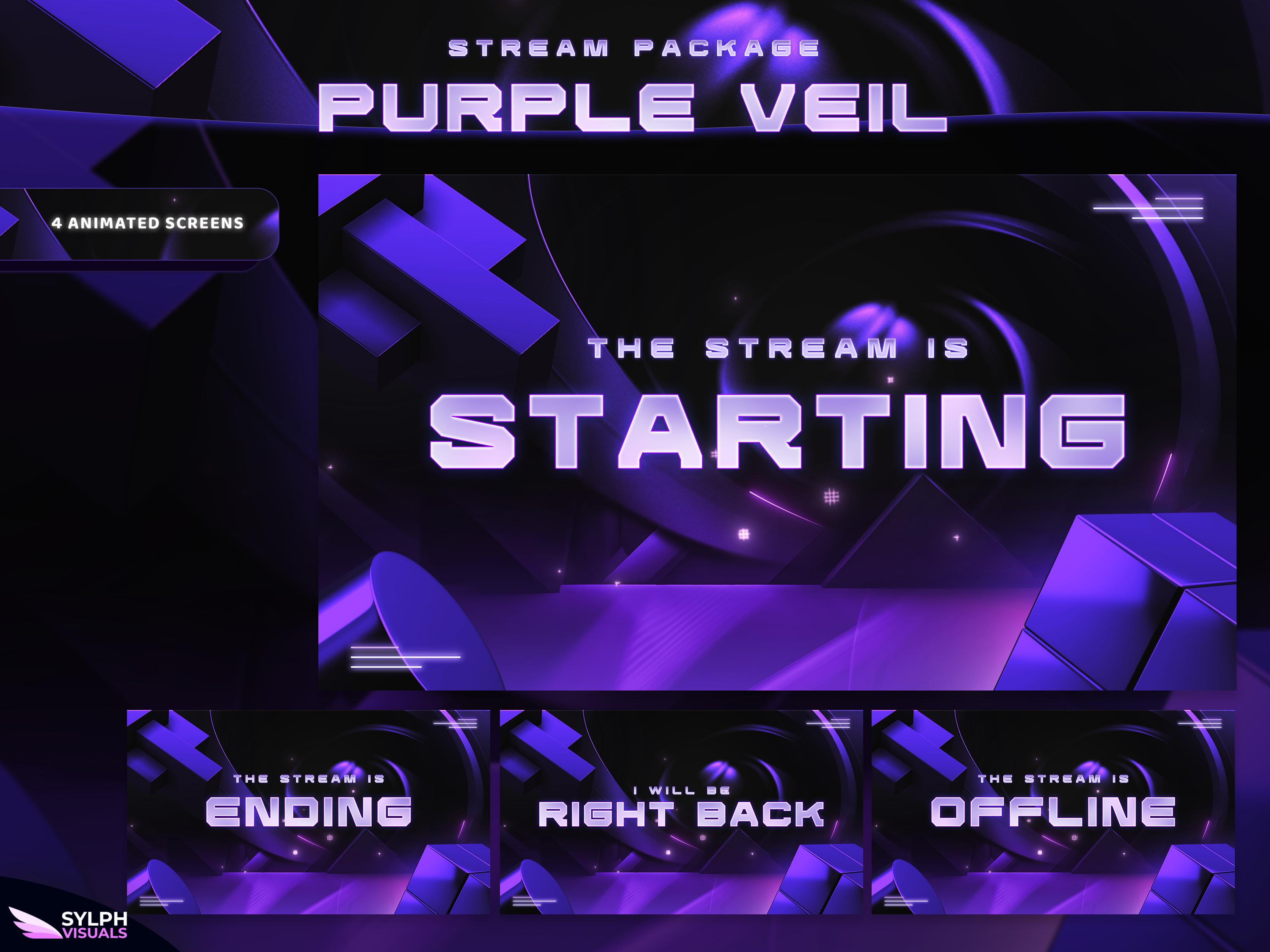 Purple Veil - Twitch Overlay - Animated Alerts - Animated Screens ...
