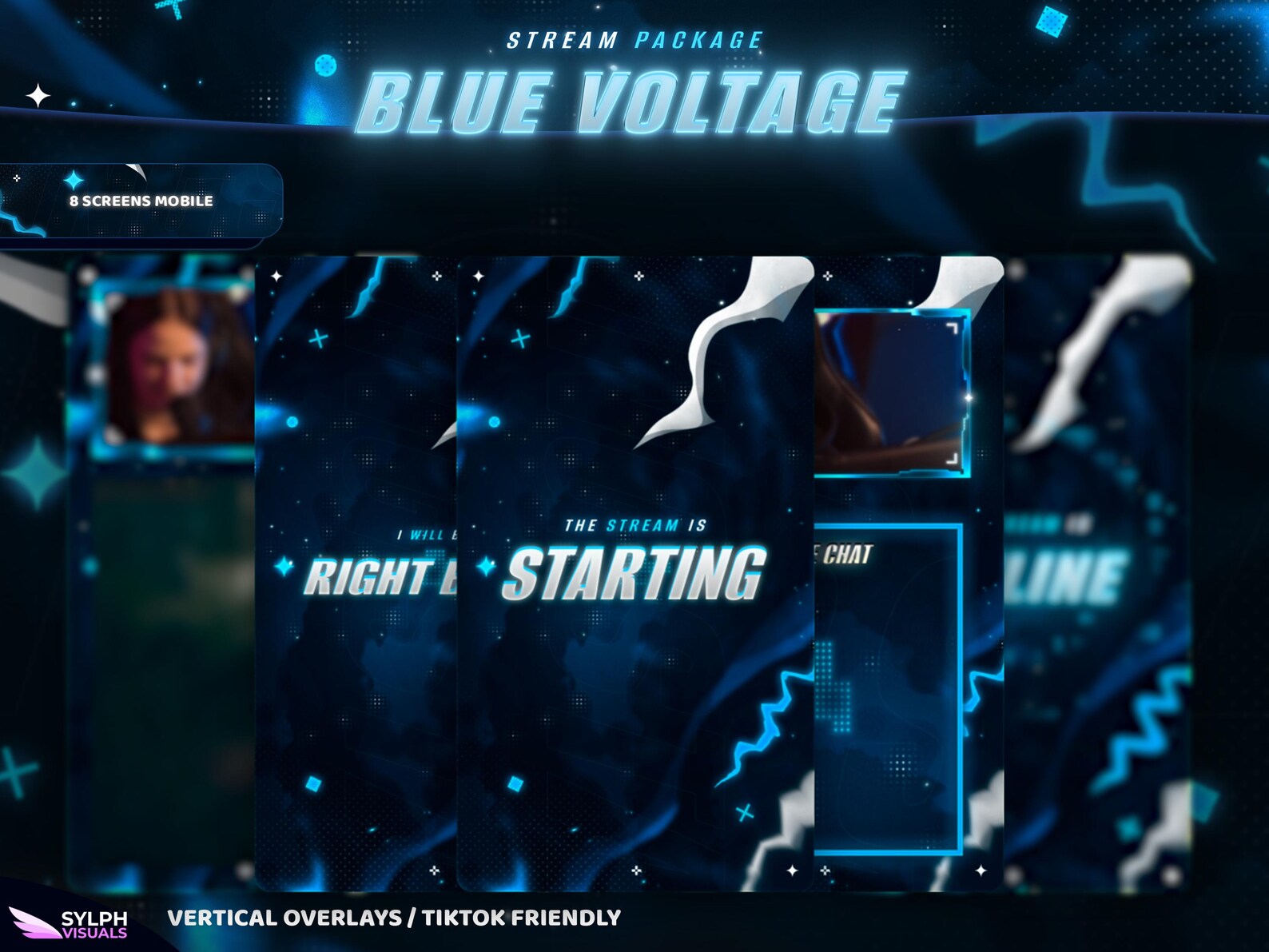 Blue Voltage - Twitch Overlay - Animated Alerts - Animated Screens ...
