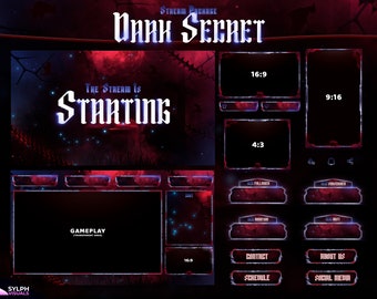 Dark Secret - Twitch Overlay - Animated Alerts - Animated Screens