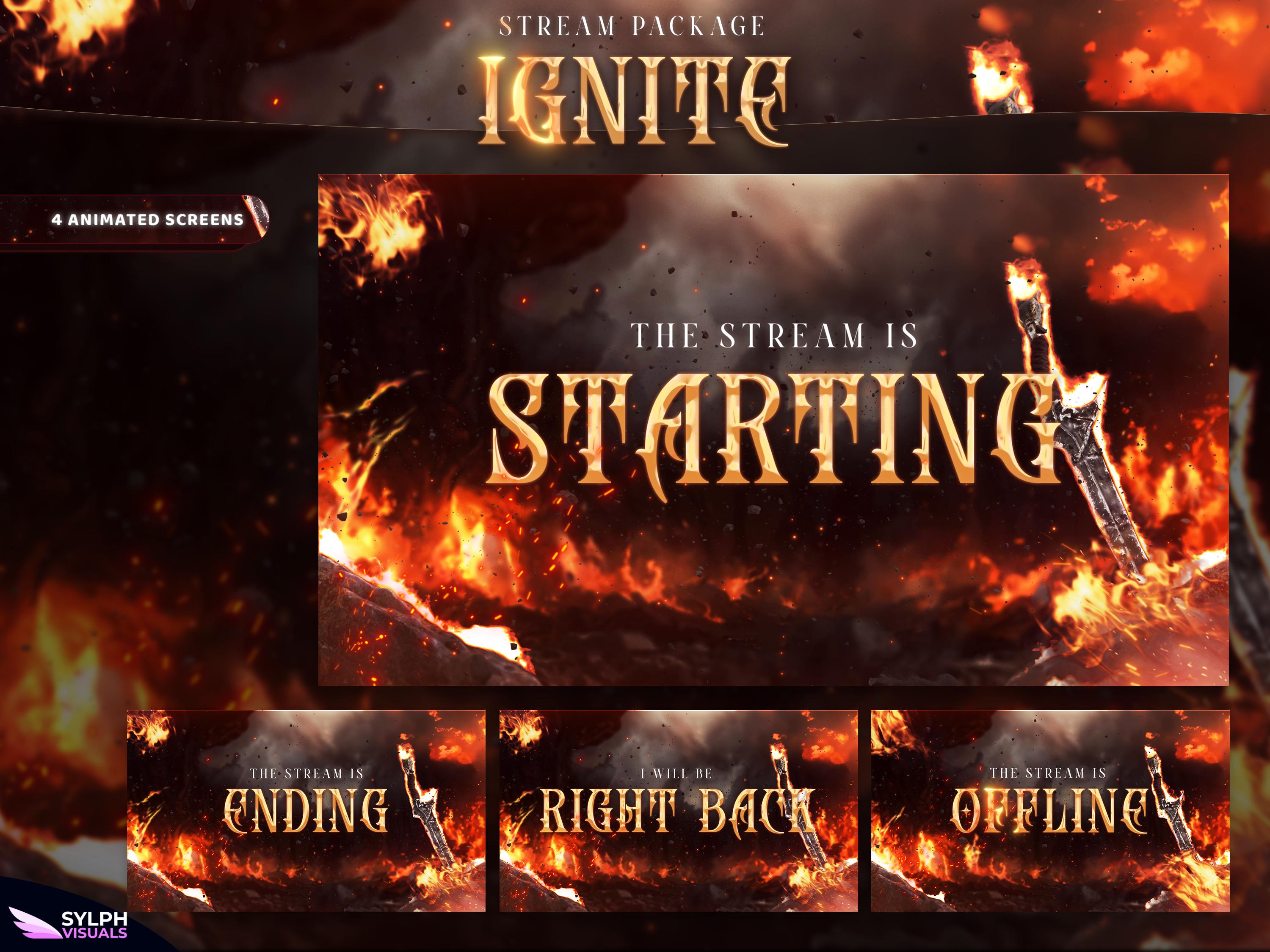Ignite - Twitch Overlay - Animated Alerts - Animated Screens - Dark ...