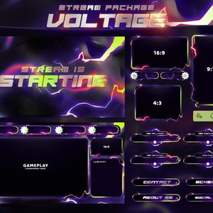 Voltage - Twitch Overlay - Animated Alerts - Animated Screens - Voltage Overlay - Stream Pack - Energy Overlay - Lightning - Panels - Storm