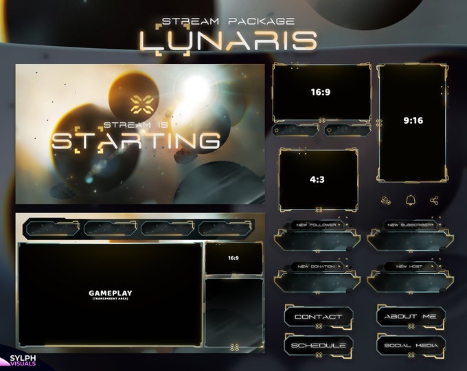 Trippy Space Animated Twitch Overlay Package for Obs/galaxy/alien/mars ...