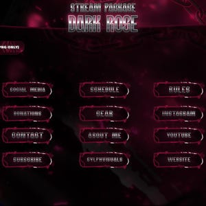 Dark Rose - Twitch Overlay - Animated Alerts - Animated Screens - Red ...