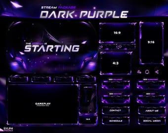 Dark Purple - Twitch Overlay - Animated Alerts - Animated Screens - Dark Overlay - Stream Pack - Abstract - Action - Gothic - Halloween