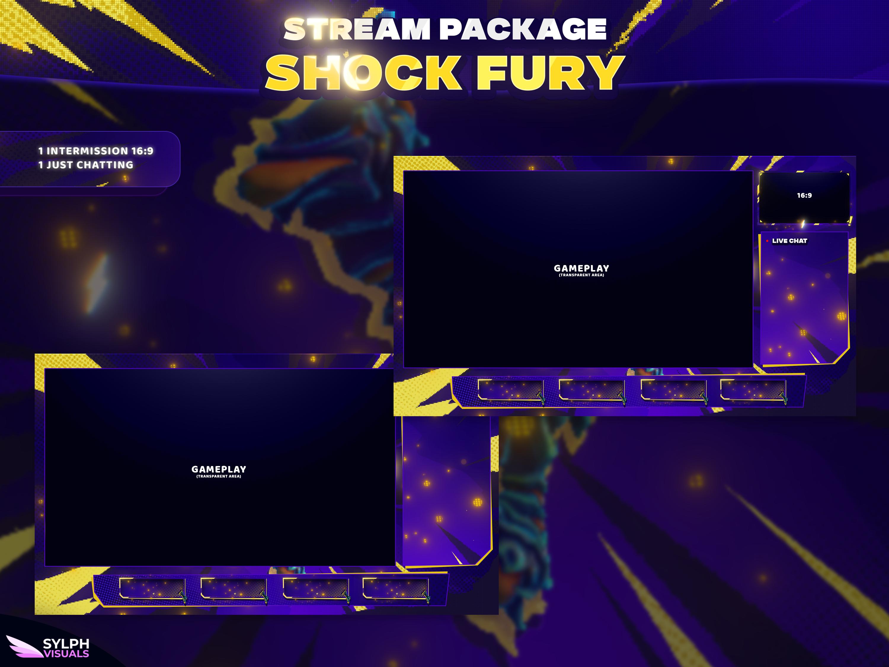 Shock Fury - Twitch Overlay - Animated Alerts - Animated Screens - Blue ...