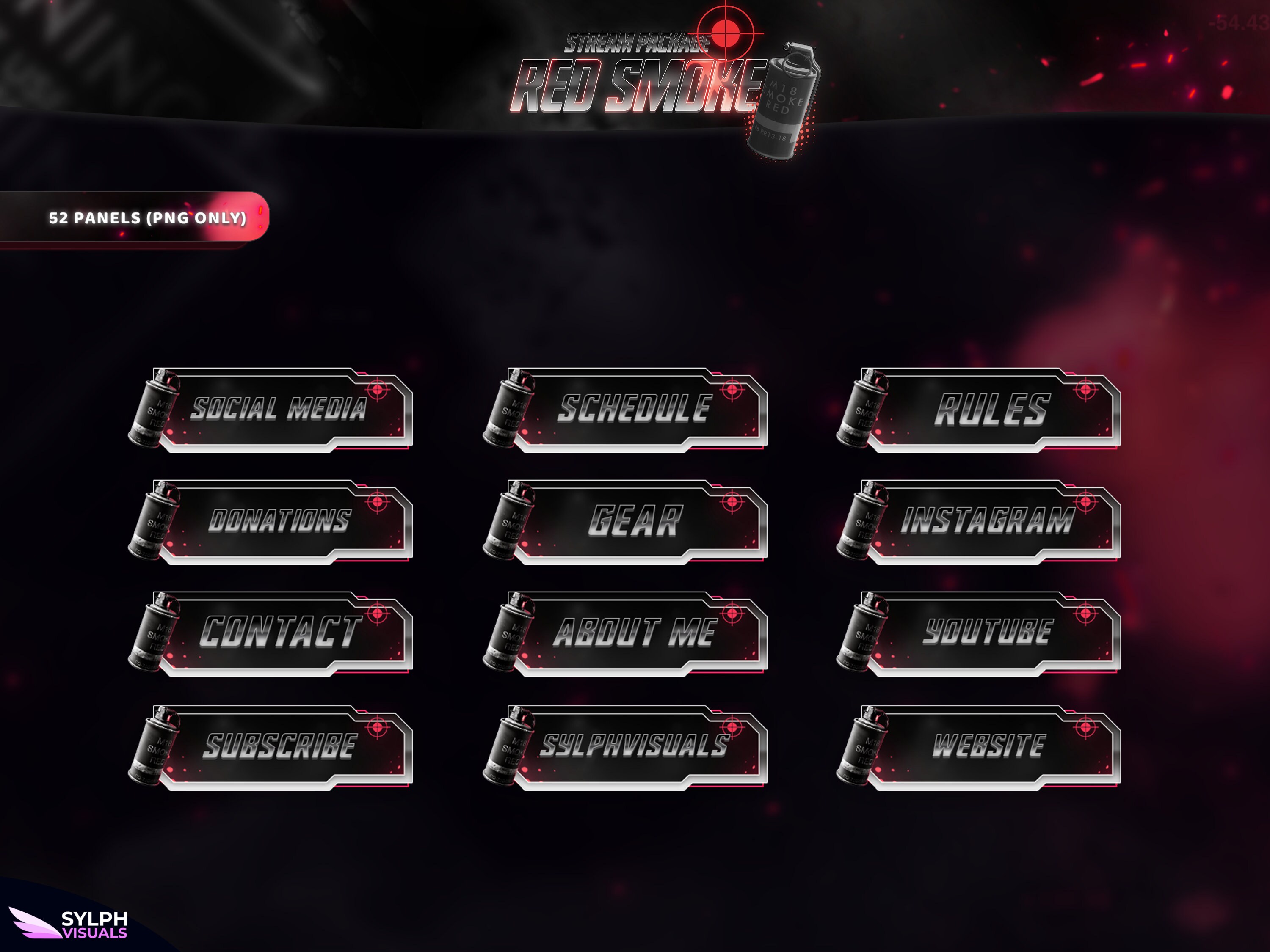 Red Smoke - Twitch Overlay - Animated Alerts - Animated Screens - Red ...