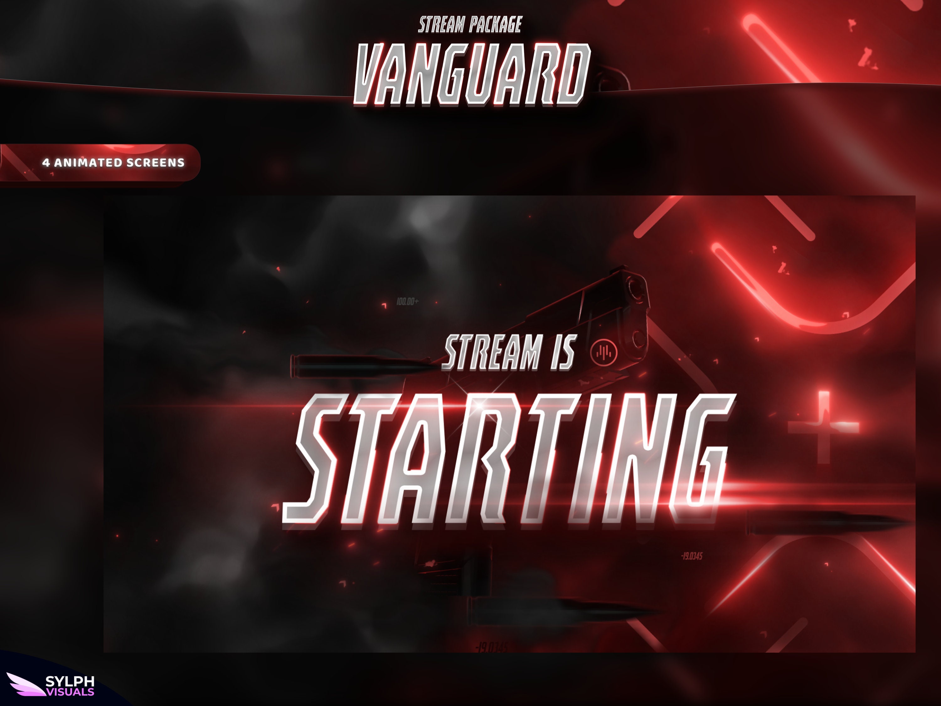 Vanguard - Twitch Overlay - Animated Alerts - Animated Screens - Red ...