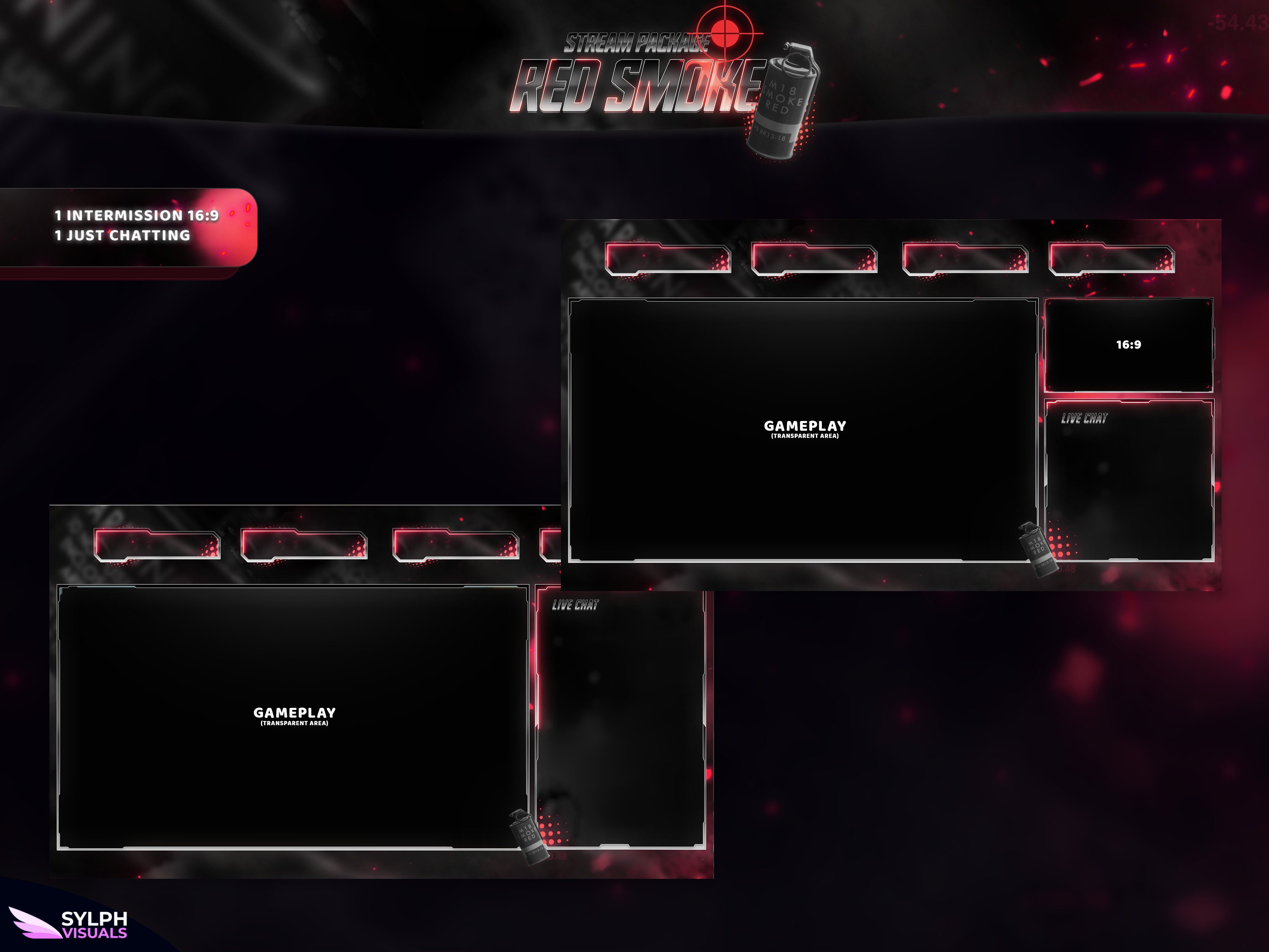 Red Smoke - Twitch Overlay - Animated Alerts - Animated Screens - Red ...