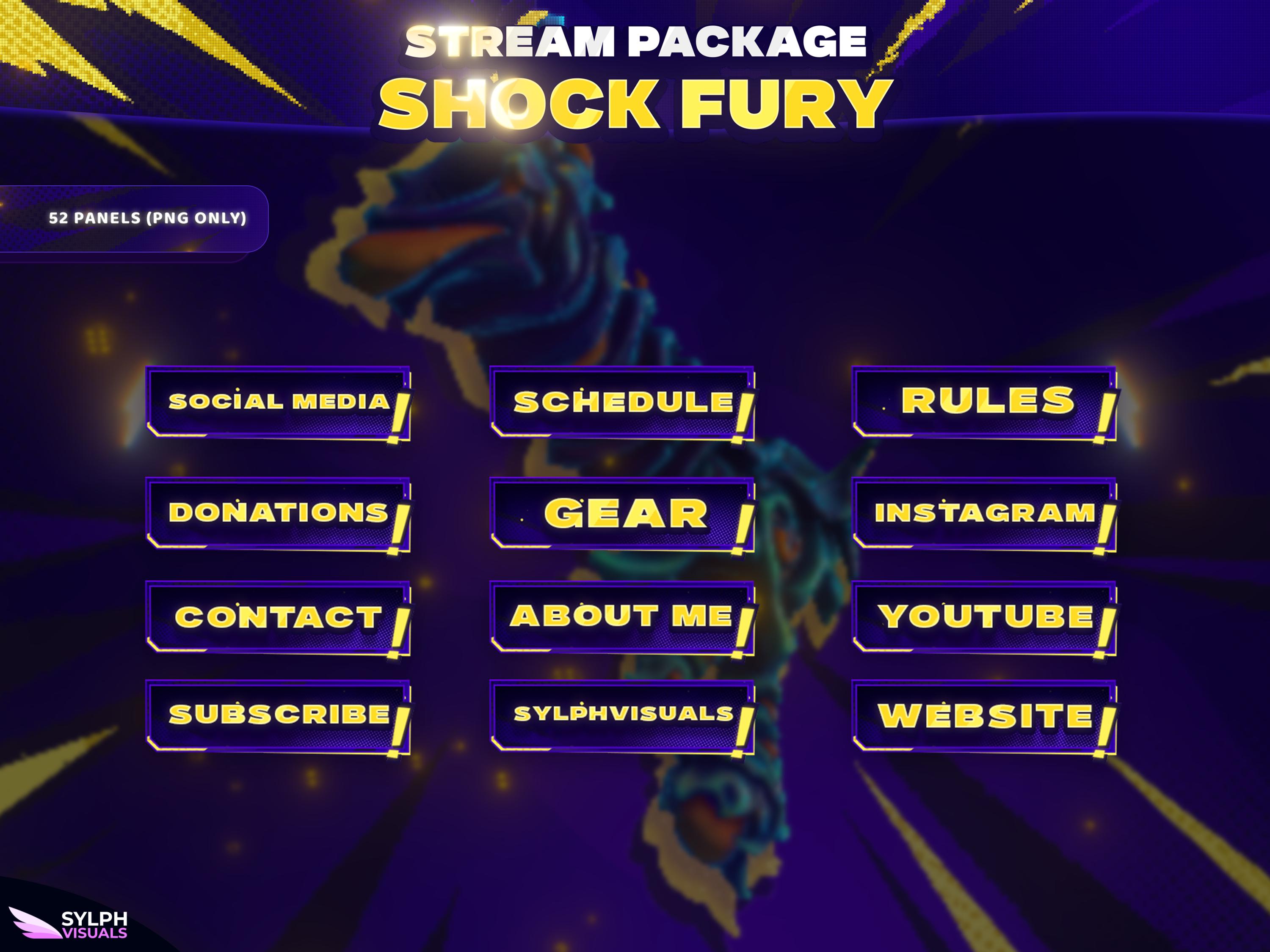 Shock Fury - Twitch Overlay - Animated Alerts - Animated Screens - Blue ...