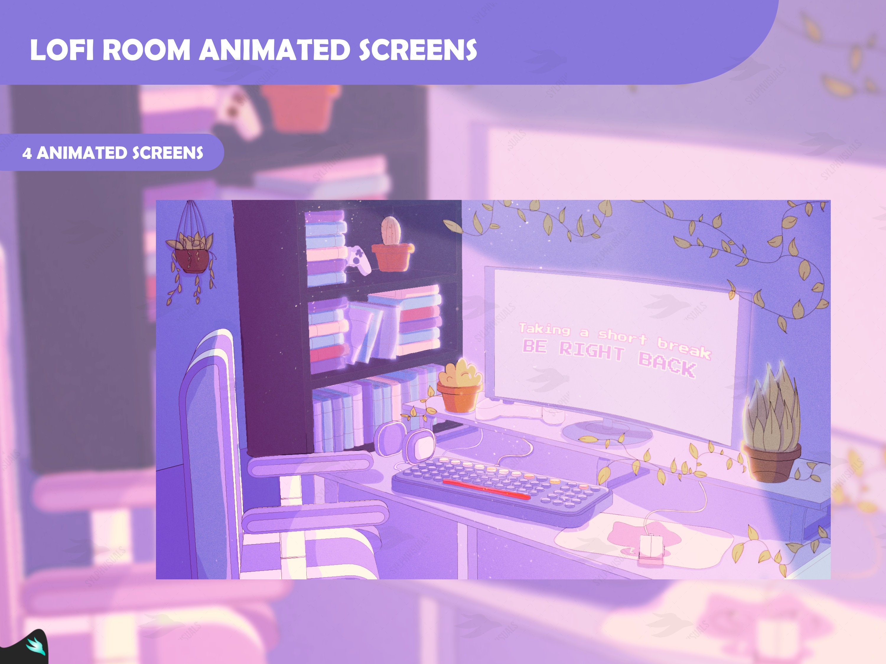 5x Animated Lofi Gaming Room Twitch Screen / Lofi Aesthetic -  Finland