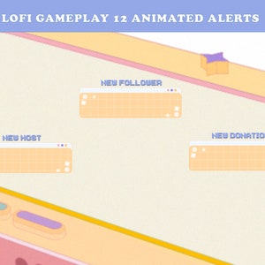 Twitch Animated Alerts - Lofi GamePlay - Stream Alerts - Animated Alerts - Retro Alerts - Cute Alerts - Twitch Alerts - Yellow