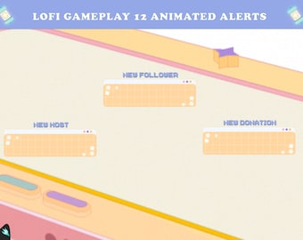 Twitch Animated Alerts - Lofi GamePlay - Stream Alerts - Animated Alerts - Retro Alerts - Cute Alerts - Twitch Alerts - Yellow