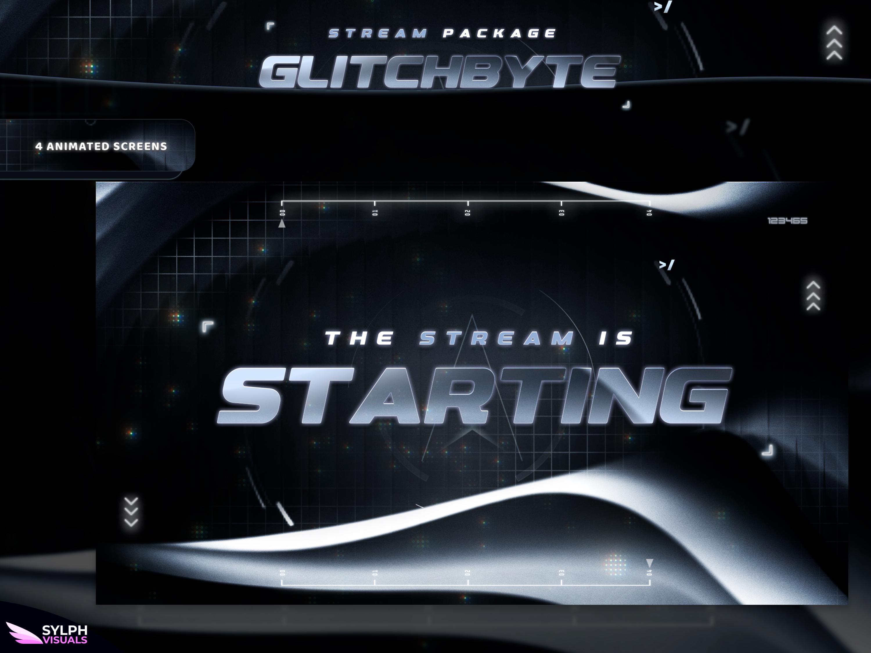 Glitchbyte - Twitch Overlay - Animated Alerts - Animated Screens - Dark ...
