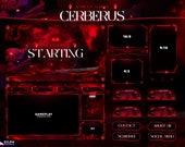 Cerberus - Twitch Overlay - Animated Alerts - Animated Screens - Red Overlay - Stream Pack - Anime Overlay - Hades - Dark Red - Flame