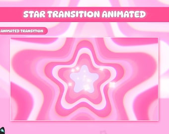 | rose Shining Star Transition Twitch Stream Stinger | | de transition mignon | de transition des étoiles | de transition pastel | de transition rose Superposer