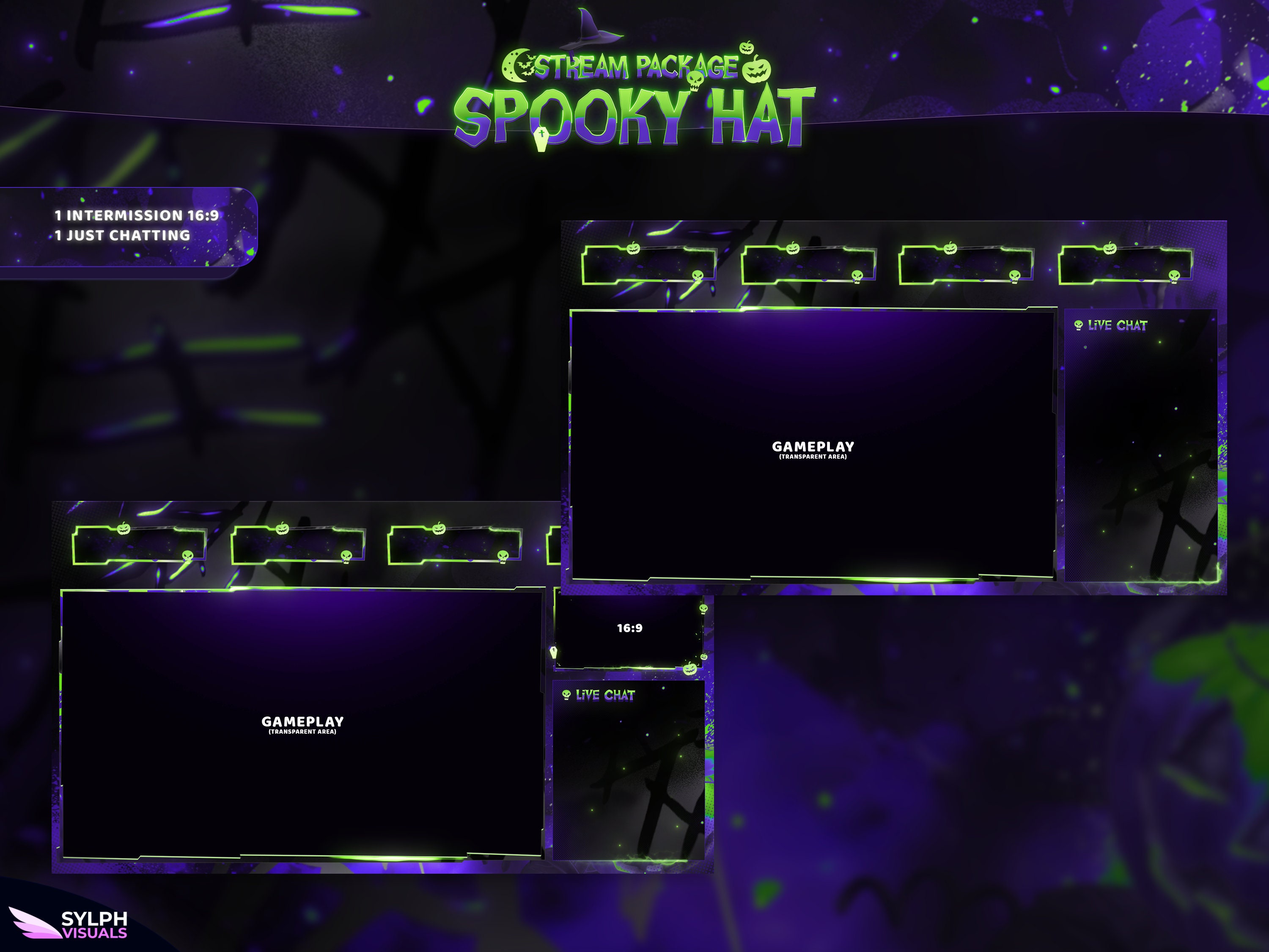 Spooky Hat - Twitch Overlay - Animated Alerts - Animated Screens - Dark ...