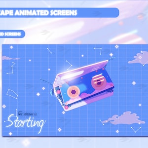 Twitch Overlay - Lofi Tape - Screens Animated - Aesthetic - Retro Gamer - Blue - Game Overlay - Blue Overlay - Gameplay Overlay