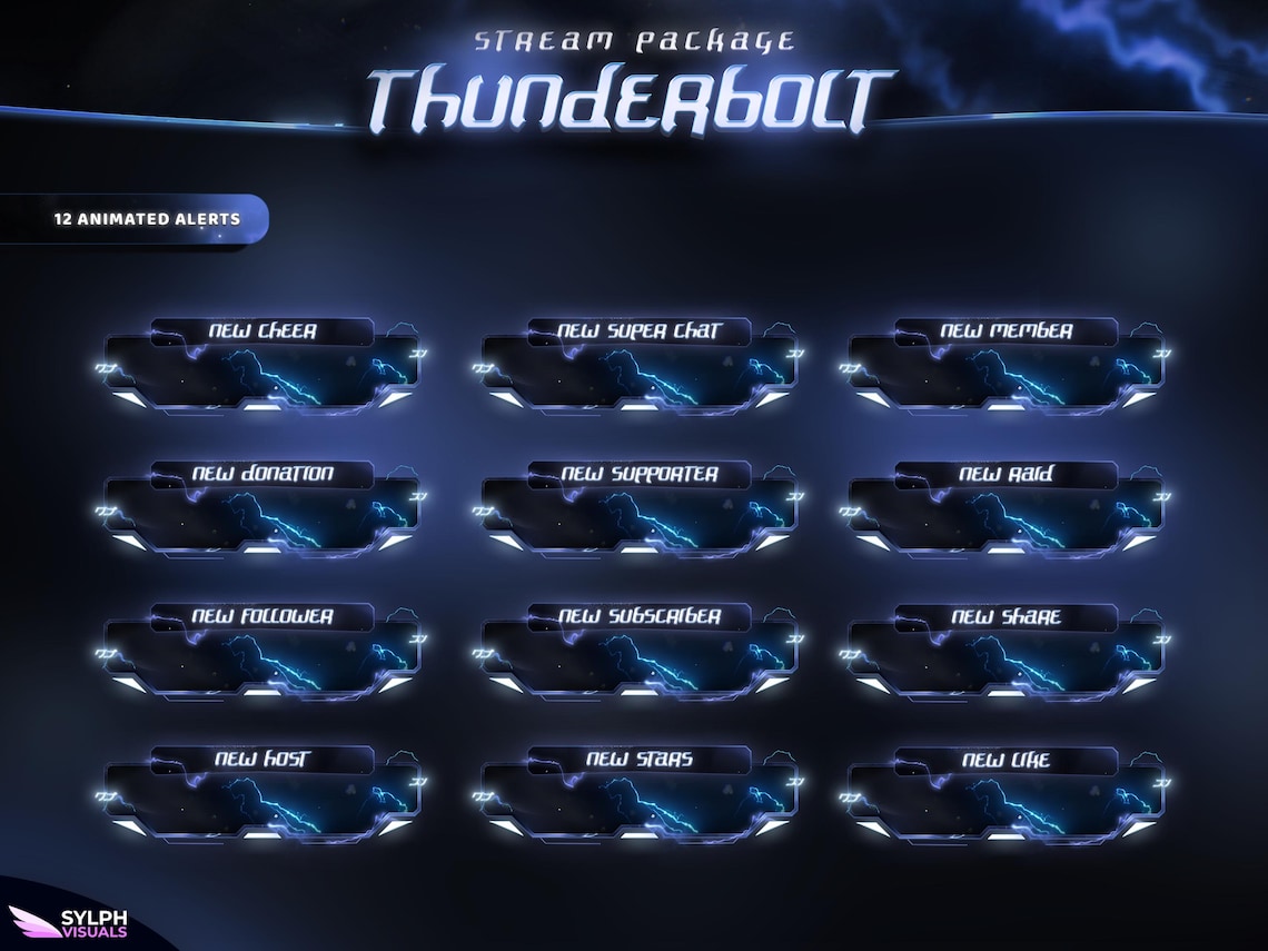 Thunderbolt - Twitch Overlay - Animated Alerts - Animated Screens ...