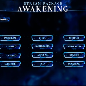 Awakening Panels and icons for Twitch and Kick