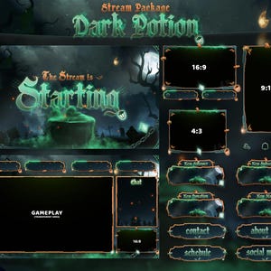 Dark Potion - Twitch Overlay - Animated Alerts - Animated Screens - Dark Overlay - Haunted - Witch Package - Halloween - Cauldron - Horror