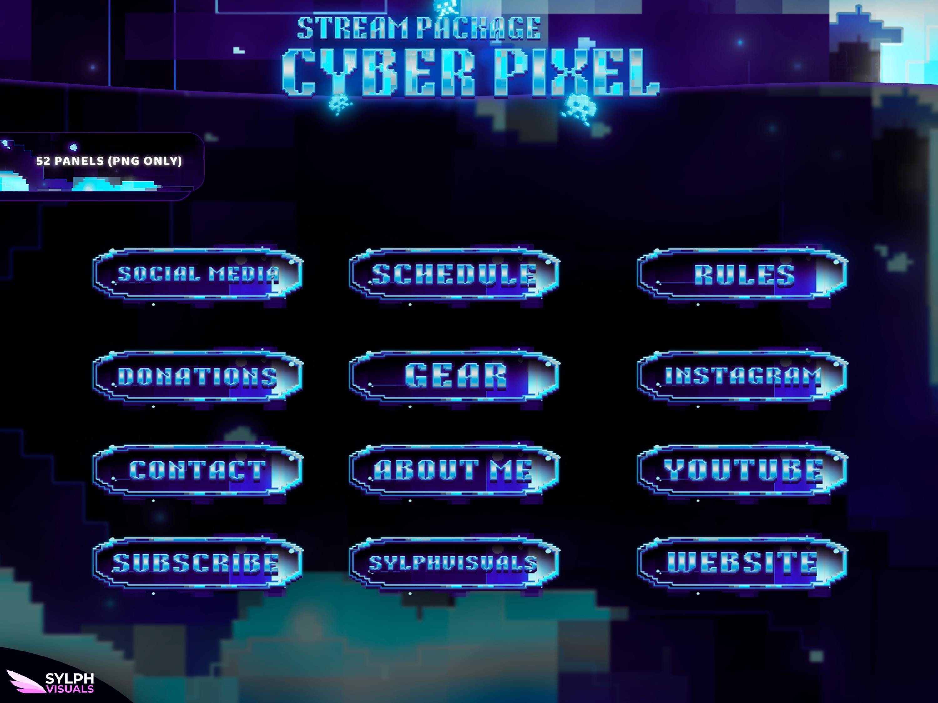 Cyber Pixel - Twitch Overlay - Animated Alerts - Animated Screens ...