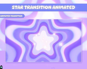 輝く星のトランジション パープル | Twitch ストリーム スティンガー | かわいいトランジション | 星のトランジション | パープル トランジション | 夜のトランジション | オーバーレイ