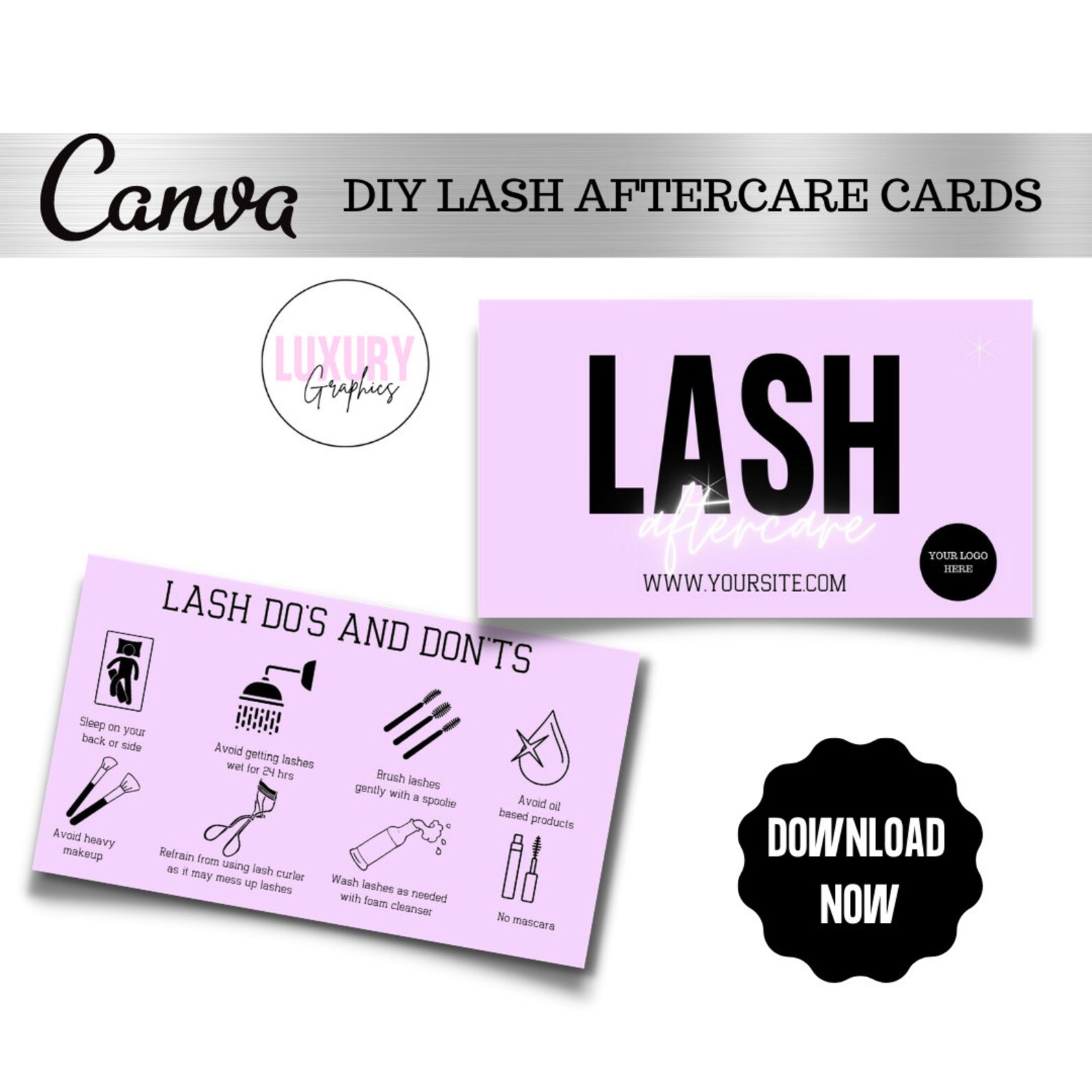 DIY LASH AFTERCARE Card Lash Care Cards Marketing Card Lash - Etsy