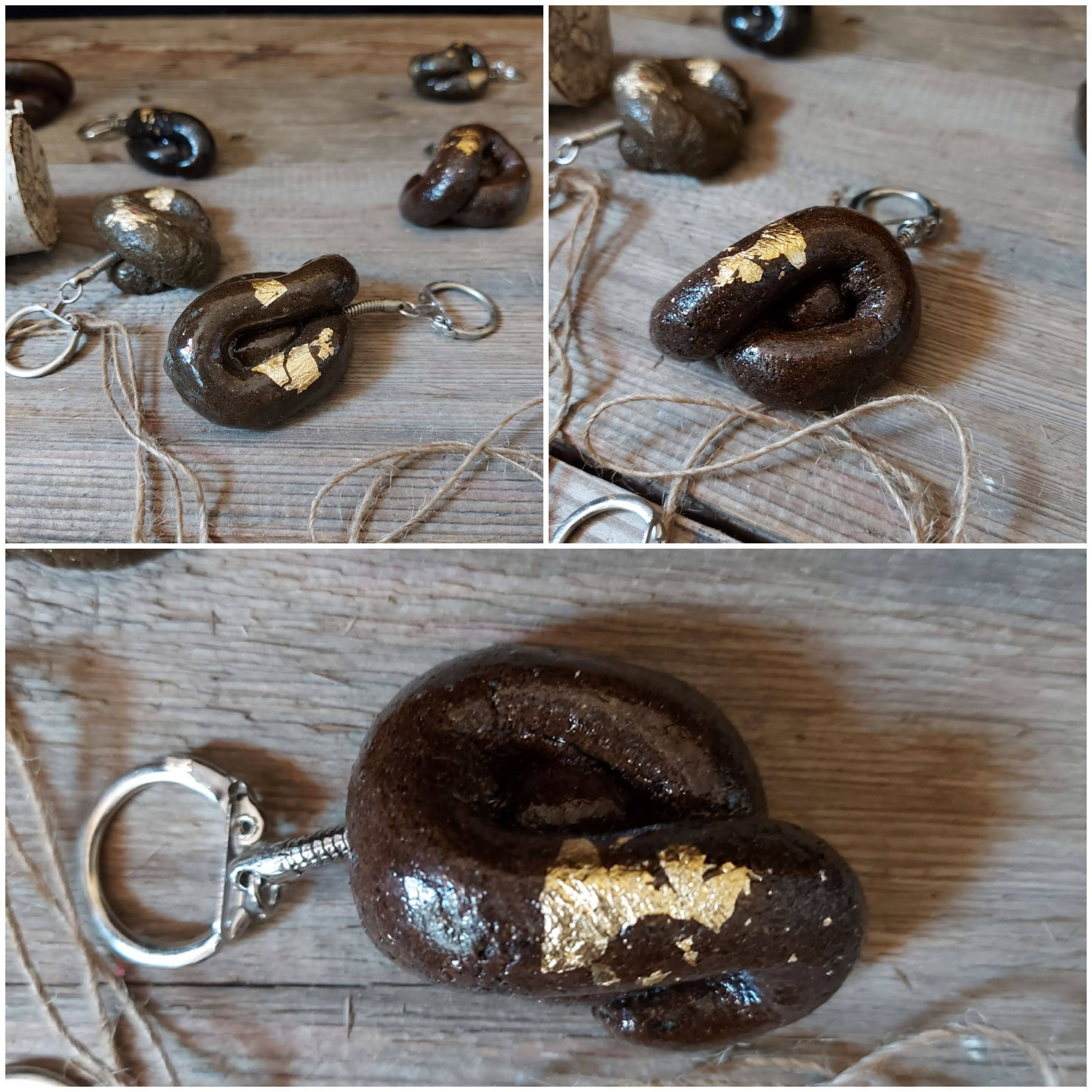 Keychain-made of Poop for Good Luck Lucky Happy Poop Key Ring Unique  Unusual Eccentric Good Energy Funny Fun Gift for Happiness Shit Happens 