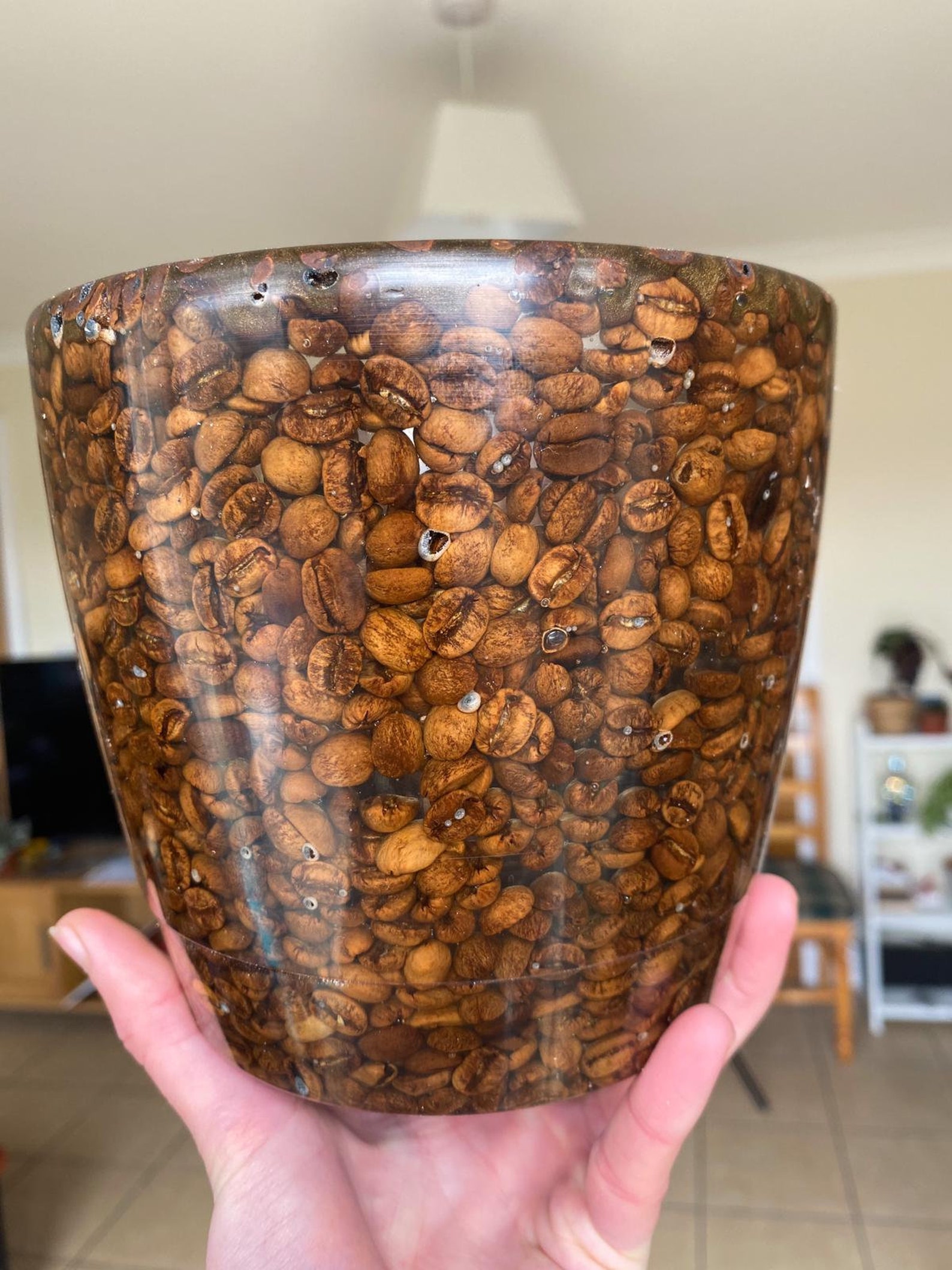 Resin Coffee beans pot coffee lovers coffee beans resin hand Etsy