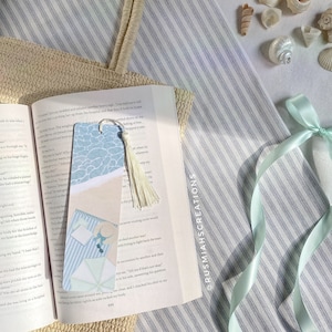 Reading On The Beach Bookmark | 2&quot; x 6.5&quot; | Coastal Granddaughter | Beach Read | Vacation | Bookworm | Reader | Book Club | Handmade