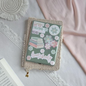 Floral Bookish Sticker Pack | Bibliophile | Water Resistant | Kindle Stickers | E-Reader | Books | Bookworm | Gifts | Pink | Reader