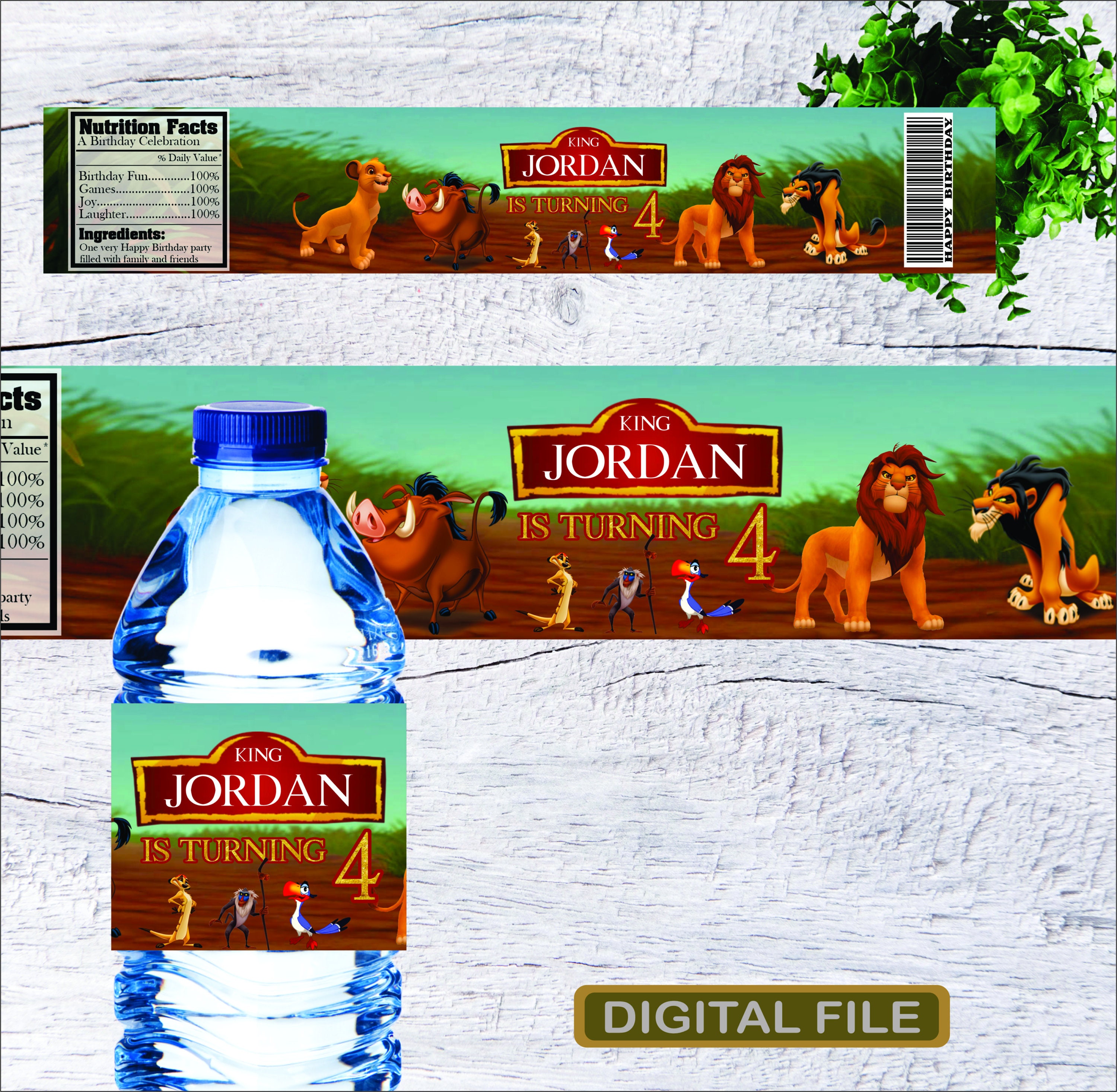 Lion King Bottle Label Lion King Digital Printable Lion Etsy Finland