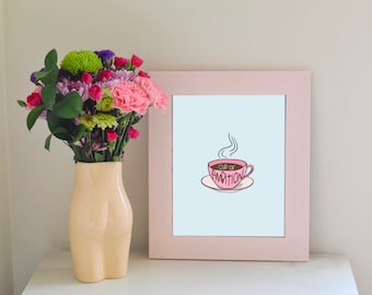 Dolly Parton Wall Art Print, Cup of Ambition, 9 tot 5, Nine to Five, Digital Wall Art Print, Gallery Wall Print, Wat zou Dolly doen