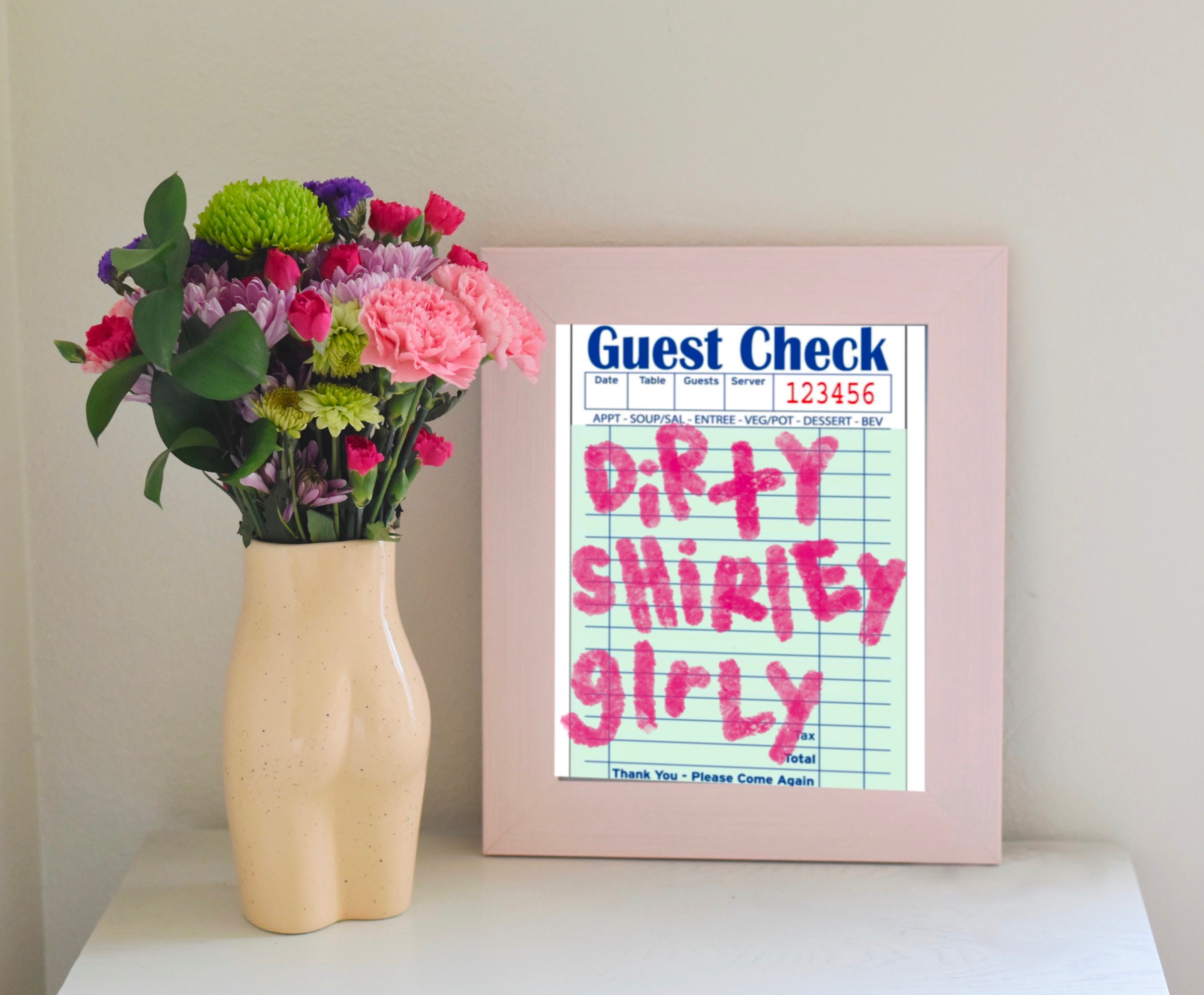 Guest Check Bar Cart Dirty Shirley Wall Art Print - Etsy