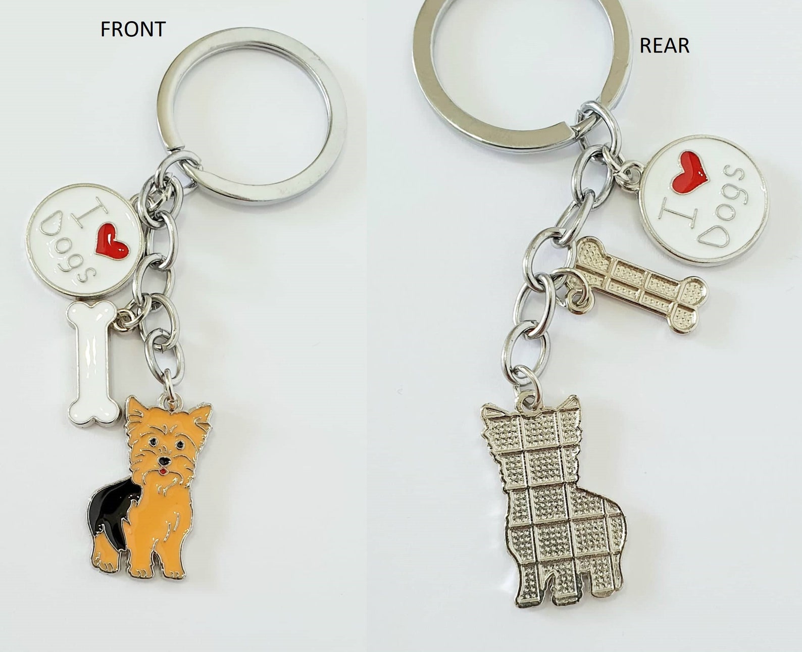 Cute Dog Keyrings. Elegant Dog keyring. I Love Dogs Tag. Etsy