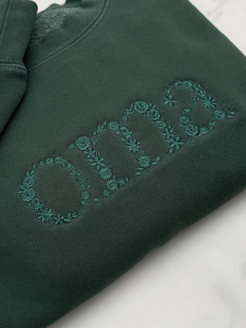 Custom Embroidered Mama Sweatshirt: Personalized Floral Monogram Gift for Mom, Nana, Wife image 11
