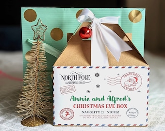 クリスマスイブボックス、子供向けのカスタムクリスマスギフト、サンタボックス、子供向けのパーソナライズされたギフト、空のイブボックス、最初のクリスマスボックス、同僚