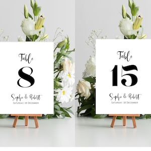 Modern Table Numbers, Reception Table Numbers, Custom, Simple Table Number Cards, Wedding Table Numbers, Elegant Table Number, Minimalist