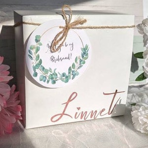 White Bridesmaid Box, Bridesmaid Proposal Box, Will you be bridesmaid box, Bridal Shower Gift , Maid of honor Proposal Box, Bridesmaid Gift