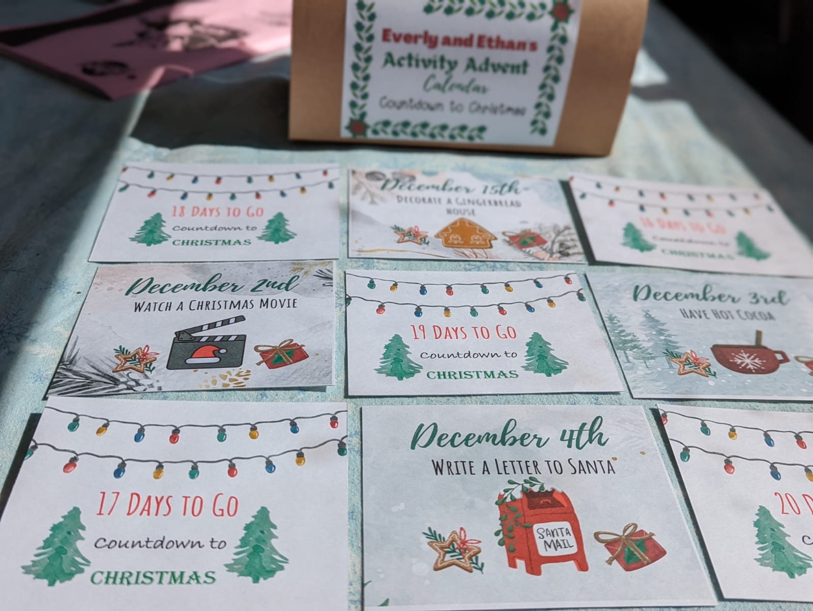 Activity Advent Calendar Kids Activity Christmas Advent Etsy Canada Activity Advent Calendar Kids Activity Christmas Advent Etsy Canada