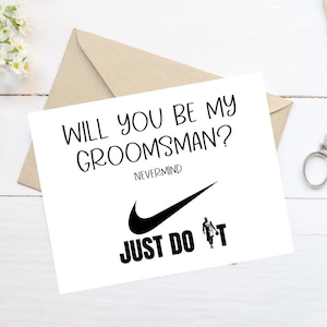 proposition de garçons d'honneur, cartes de garçons d'honneur, carte de mariage, nike, faites-le, carte personnalisée, carte personnalisée, proposition d'un garçon d'honneur, cadeau de garçons d'honneur