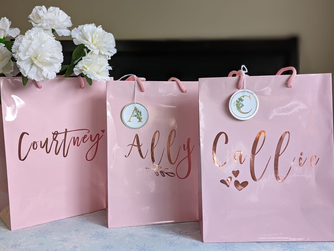 Personalized Gift Bags, for Bridesmaids, Custom Bachelorette Bags, Hen ...
