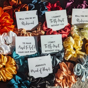 Cherry Bridesmaid Scrunchie | Satin Scrunchie | Bridesmaid Proposal | Hen Party | Gift | I Can’t Tie The Knot The Knot Without You
