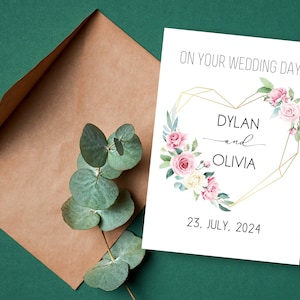 Carte de mariage, carte le jour de votre mariage, carte de mariage de félicitations, carte de jour de mariage heureux, carte-cadeau de mariage, carte de mariage M. et Mme