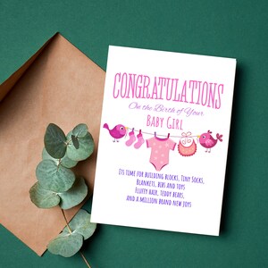 Carte bébé fille, carte pour nouveau-né, carte de félicitations nouveaux parents, bienvenue dans le monde, carte bébé nouveau-né, carte bébé garçon et fille, bavoirs