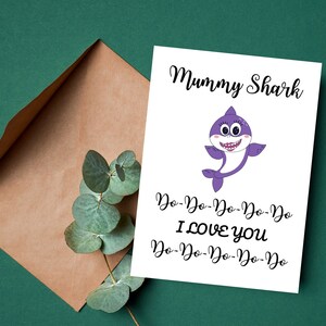 Carte drôle de fête des mères Carte de fête des mères de bébé grand-mère requin, carte d'anniversaire maman bébé requin Je t'aime maman grand-mère requin cadeau de fête pour maman