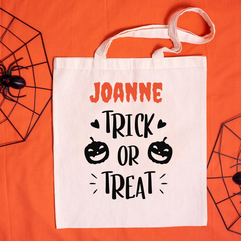 Personalized Trick or Treat Bag, Custom Halloween Bag, Halloween Tote ...