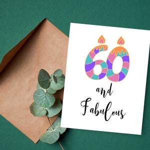 Carte du 60e anniversaire, papa maman, carte du 60e anniversaire des hommes, cadeaux de fête des 60 ans et fabuleuse carte d'anniversaire personnalisée de la soixantaine d'entre eux