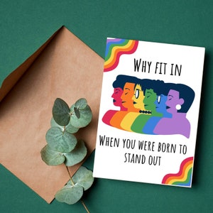 Cartes Happy Pride, carte de voeux arc-en-ciel LGBTQ Pride, carte de fierté LGBTQ, carte arc-en-ciel Gay Pride, célébrer, carte du mois de la fierté, droits LGBTQ